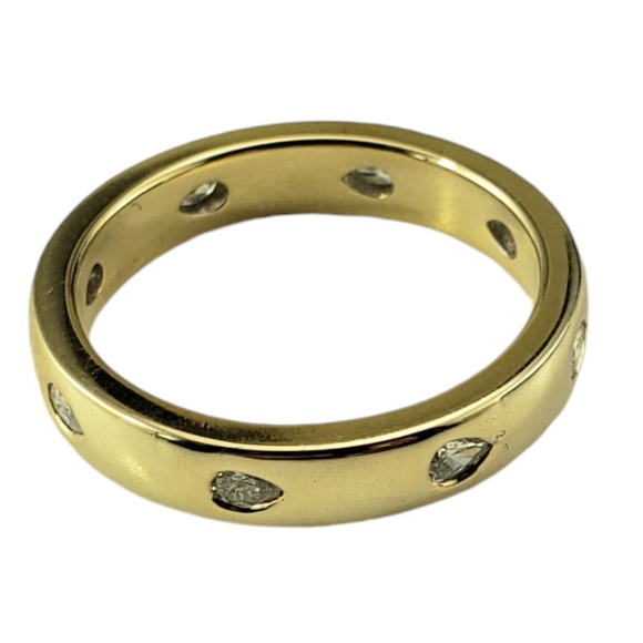 14 Karat Yellow Gold and Diamond Wedding Band Ring Size 6.75 #18843 - Picture 4 of 8